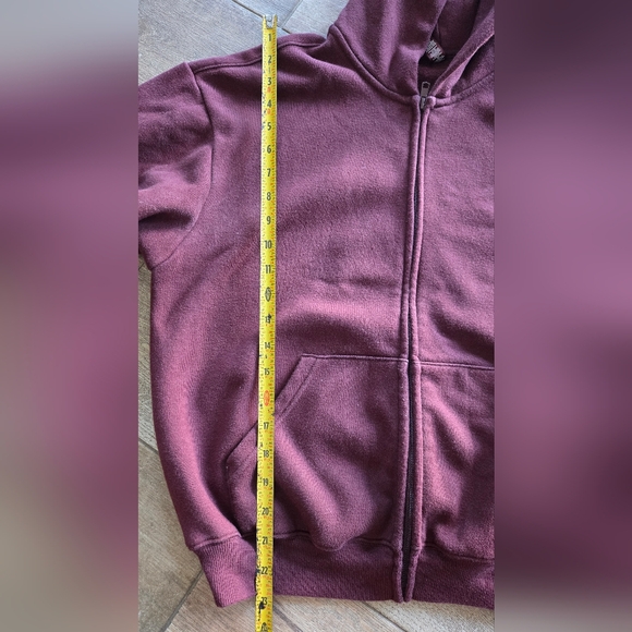 Skims Cotton Fleece Classic Zip Up Merlot Hoodie Size Small - Picture 8 of 8